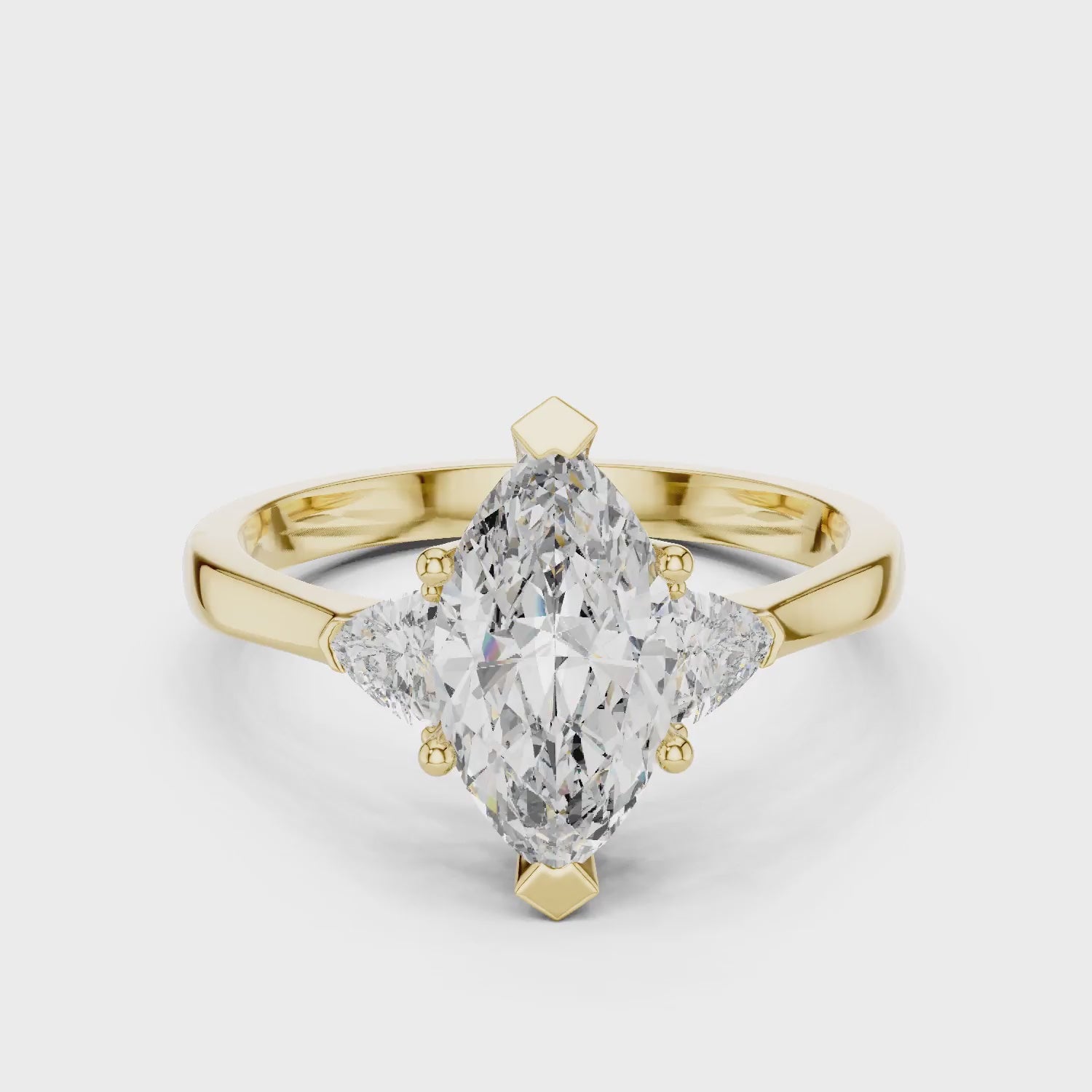 Three Stone Marquise Diamond Engagement Ring