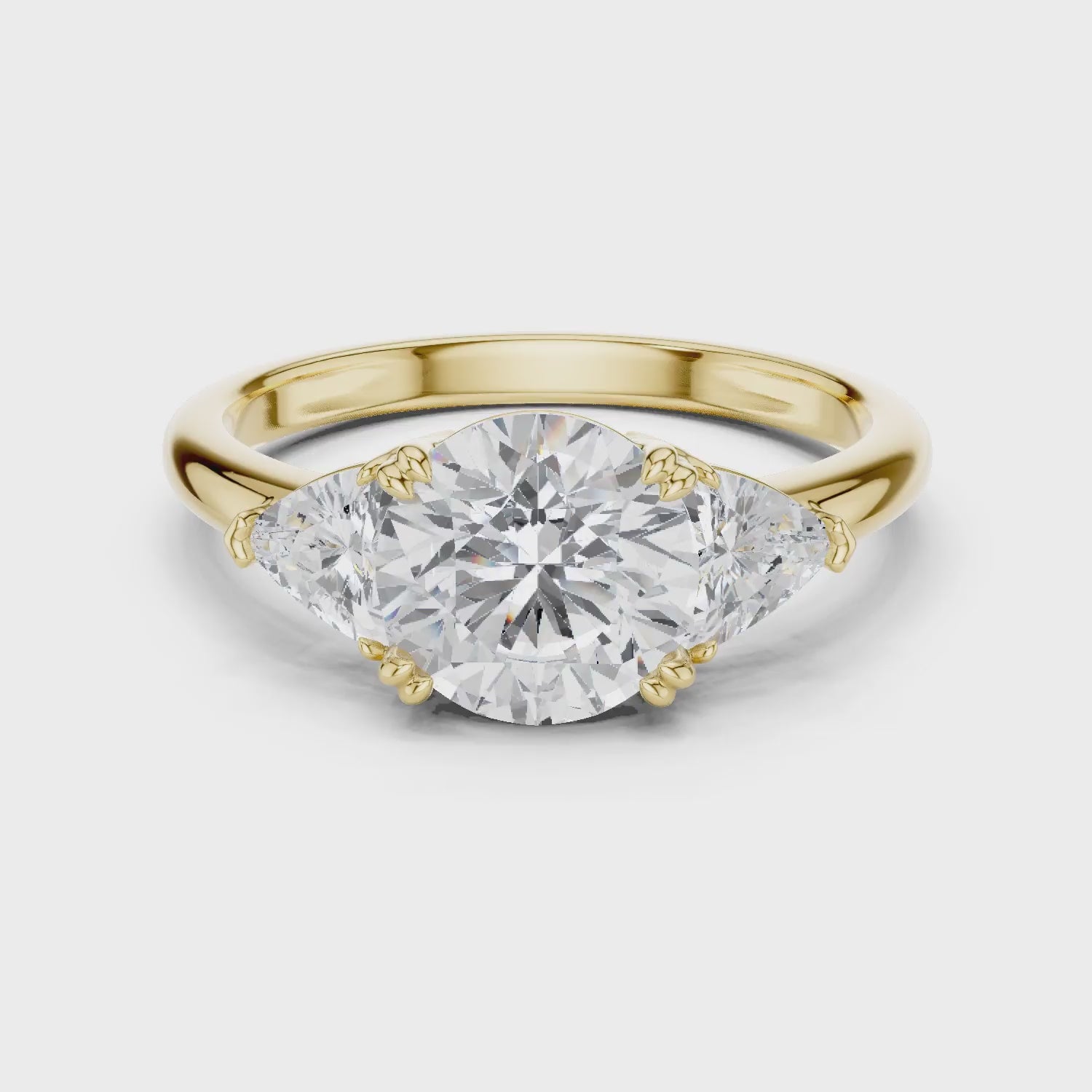 Round Cut Diamond Three Stone Engagement Ring