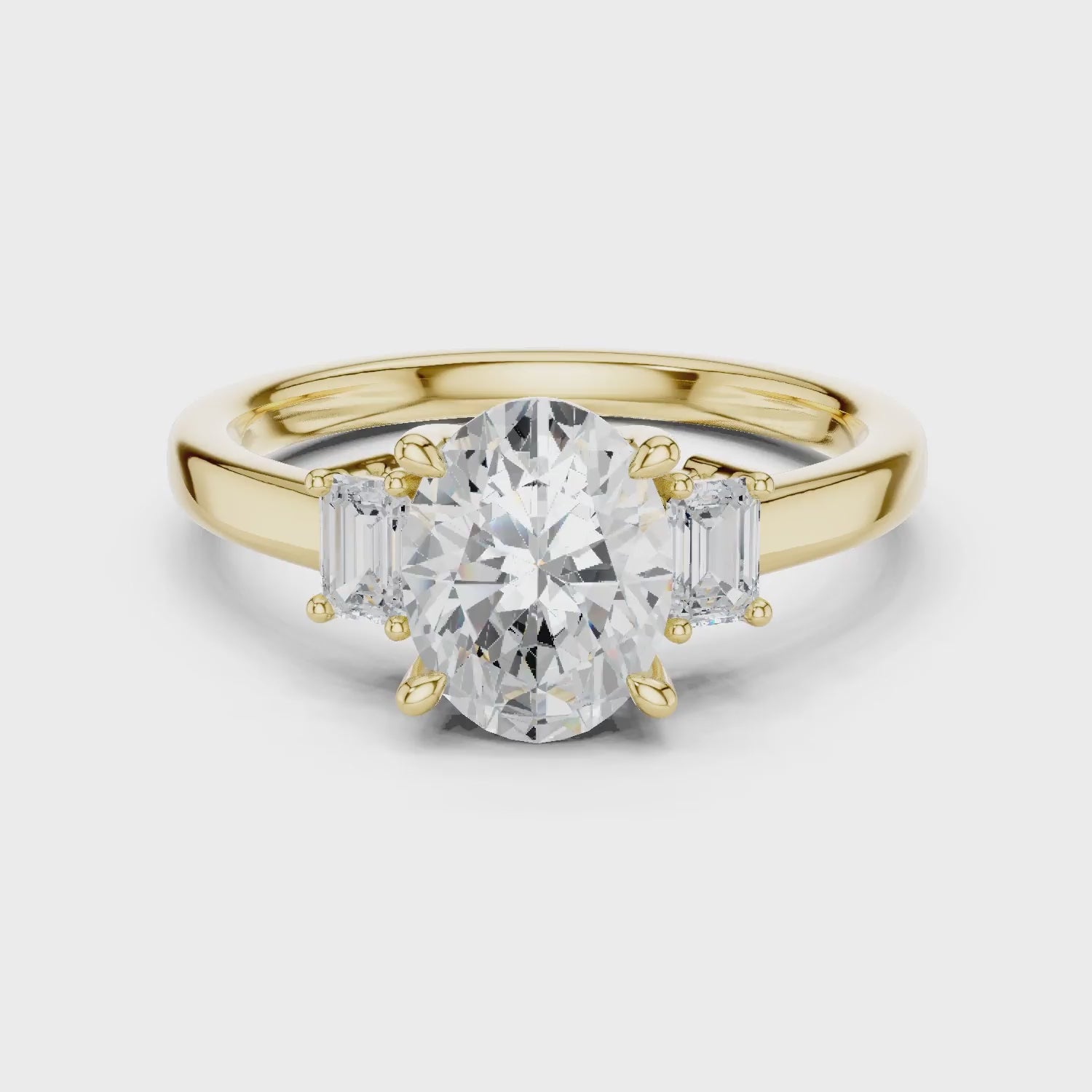 Oval Cut Diamond Three-Stone Engagement Ring