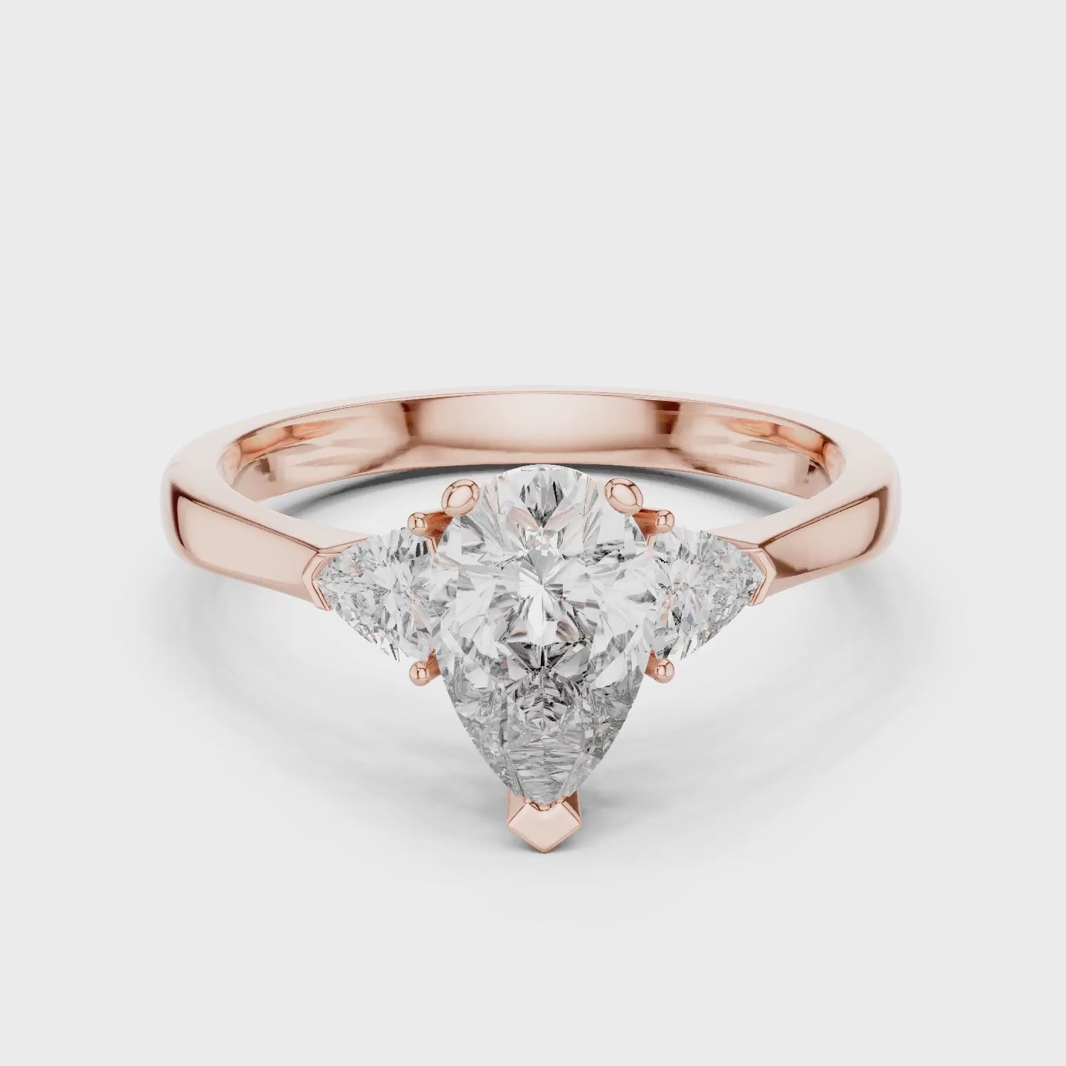 Pear Three Stone Diamond Engagement Ring