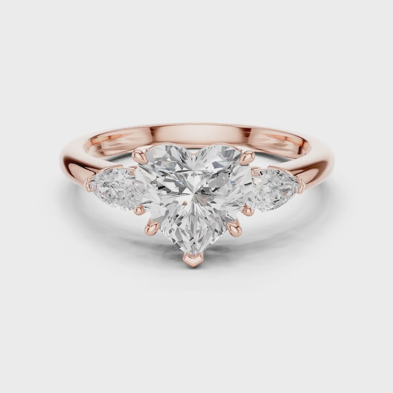 Heart Cut Diamond Three-Stone Engagement Ring