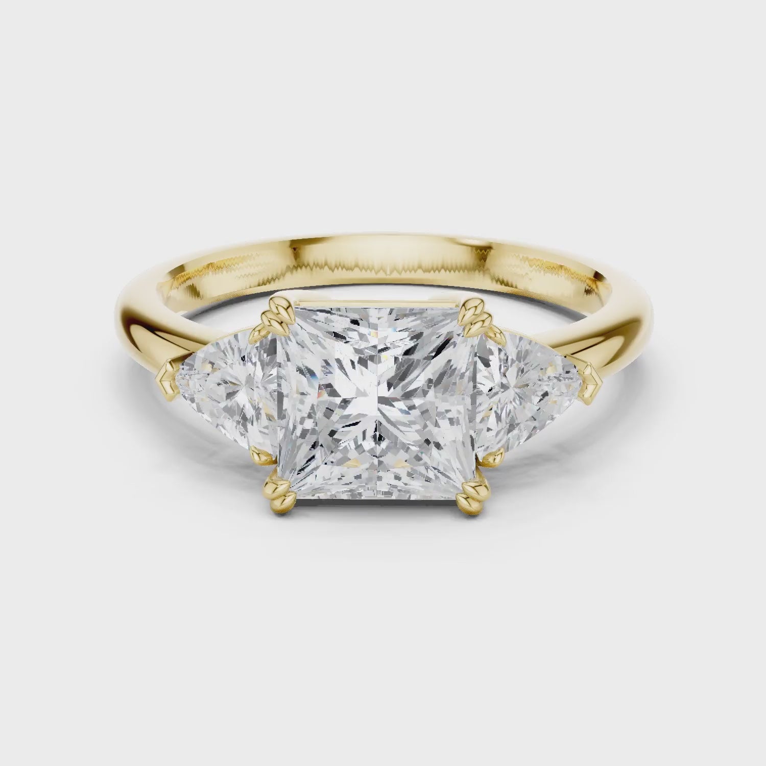 Princess Cut Diamond Three Stone Engagement Ring