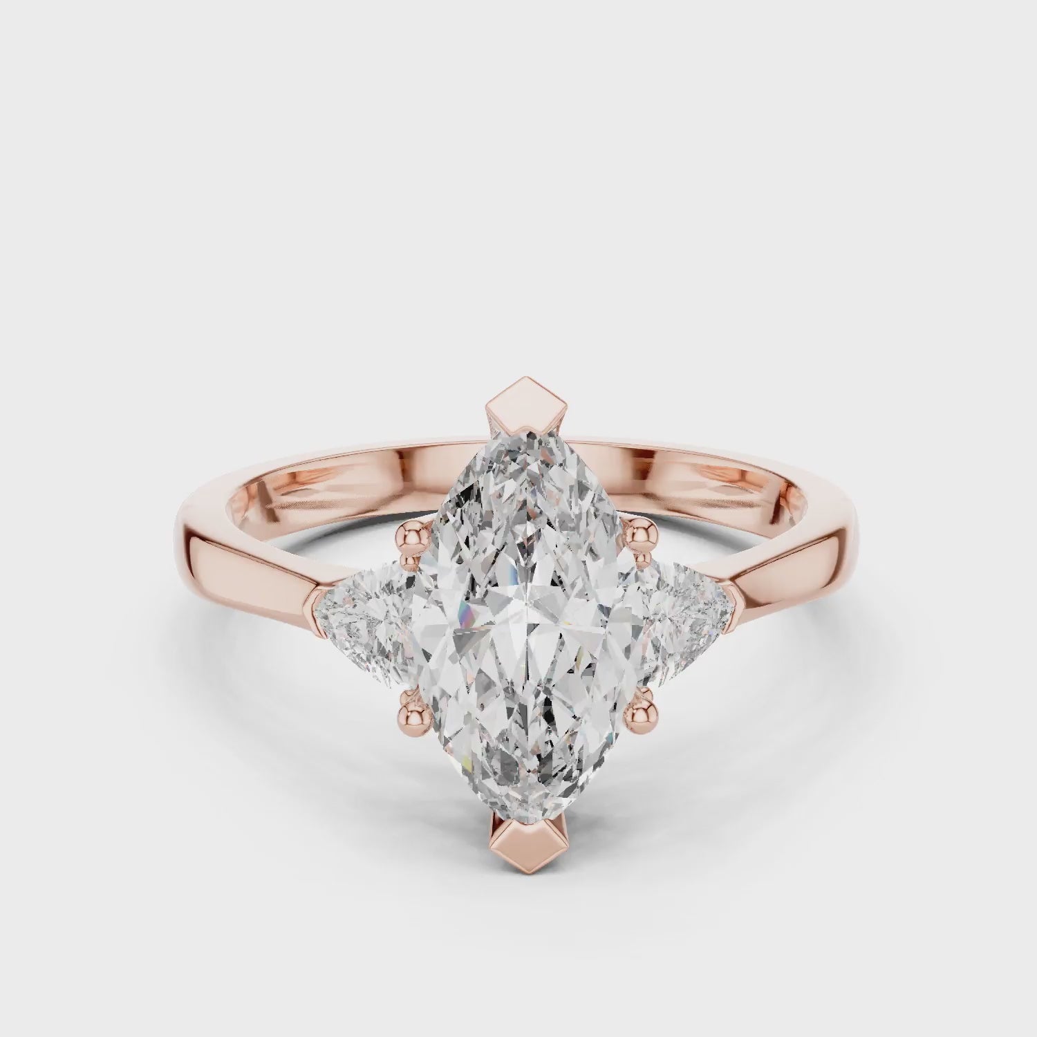 Three Stone Marquise Diamond Engagement Ring